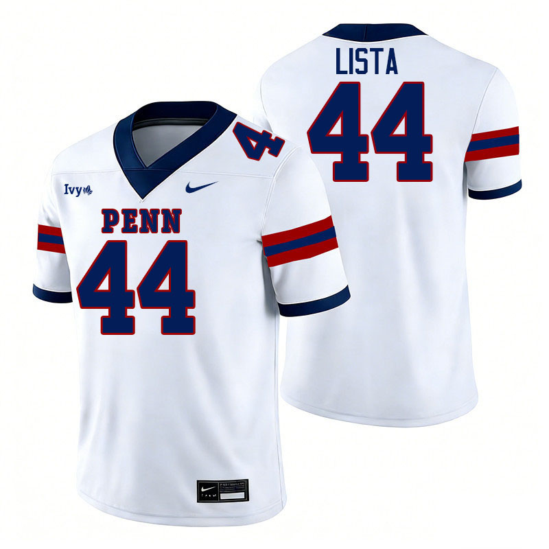 Pennsylvania Quakers #44 John Lista College Football Jerseys,Uniforms Stitched-White